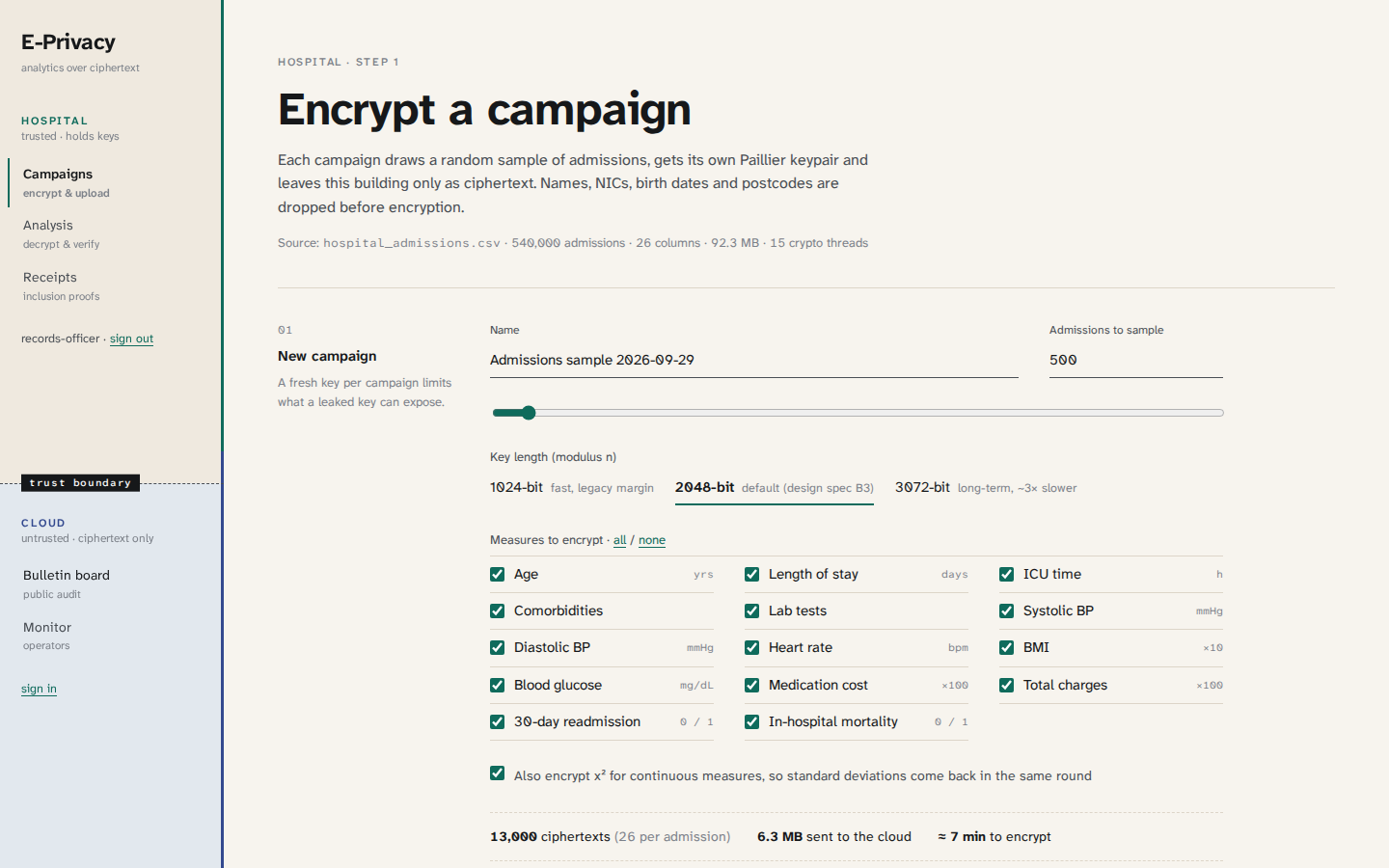 A screenshot of the ePrivacy app